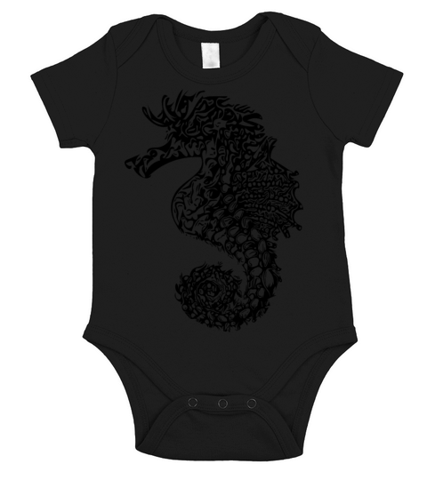 Cute Seahorses - Cool Vintage Seahorse Short Sleeve Baby One-Piece