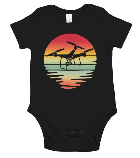 Drone Vintage Sunset Short Sleeve Baby One-Piece