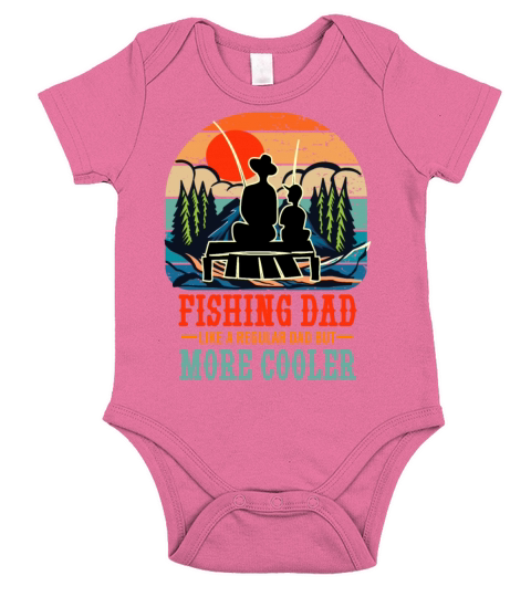 Fishing Dad Like a Normal Dad Funny Fathers day Short Sleeve Baby One-Piece