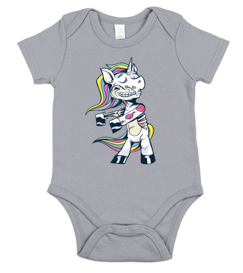 Funny Zombie Unicorn Dancing Short Sleeve Baby One-Piece