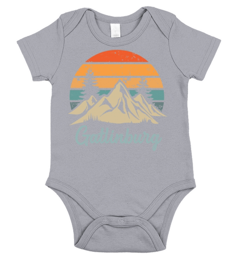 Gatlinburg Retro Vintage Mountain Sunset Outdoors Short Sleeve Baby One-Piece