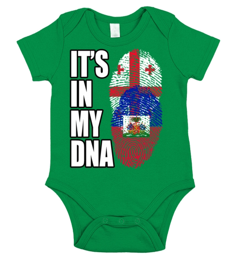 Georgian And Haitian Mix Heritage DNA Flag Short Sleeve Baby One-Piece