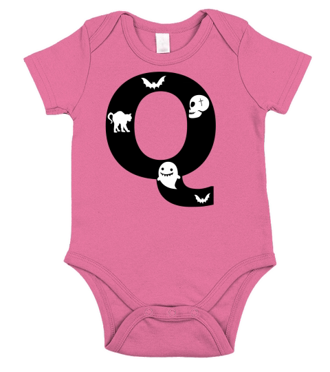 Halloween Alphabets Numbers Clipart Q Short Sleeve Baby One-Piece