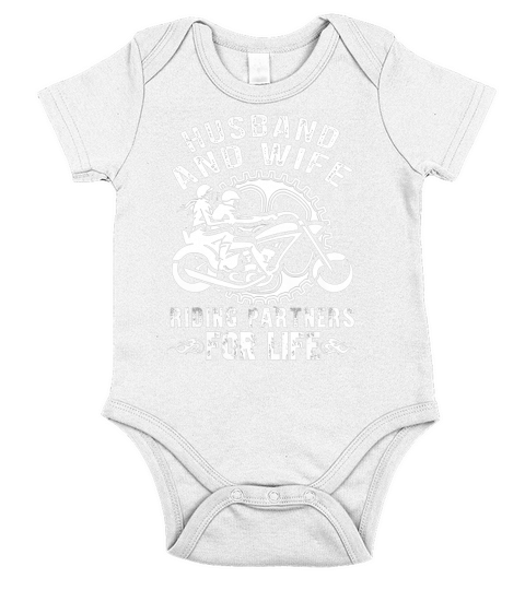 Husband and wife riding partners for life Short Sleeve Baby One-Piece