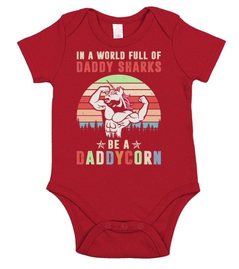 In a world full of daddy sharks be a daddy korn vintage shirt Short Sleeve Baby One-Piece