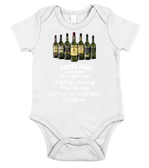 Jameson irish whiskey the nighttime sniffling sneezing shirt Short Sleeve Baby One-Piece