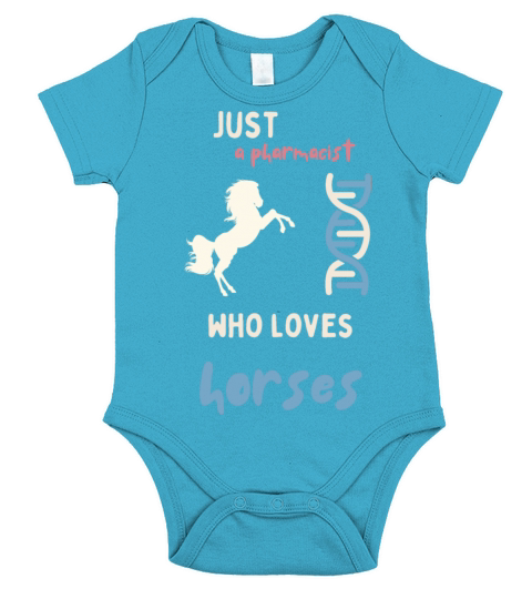 just a pharmacist who loves horses funny quote Short Sleeve Baby One-Piece