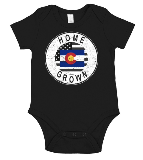 Land Map America US Flag Home Grown Colorado Short Sleeve Baby One-Piece