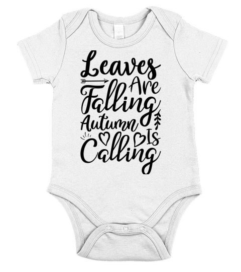 Leaves are falling, autumn is calling Short Sleeve Baby One-Piece