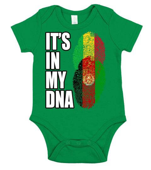 Malian And Afghanistan Mix Heritage DNA Flag Short Sleeve Baby One-Piece