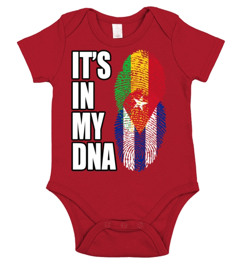 Malian And Cuban Mix Heritage DNA Flag Short Sleeve Baby One-Piece