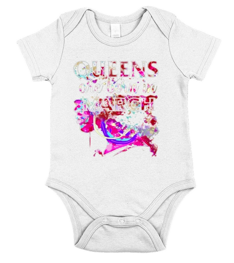March Queens, Colorful Birthday T-Shirt Short Sleeve Baby One-Piece