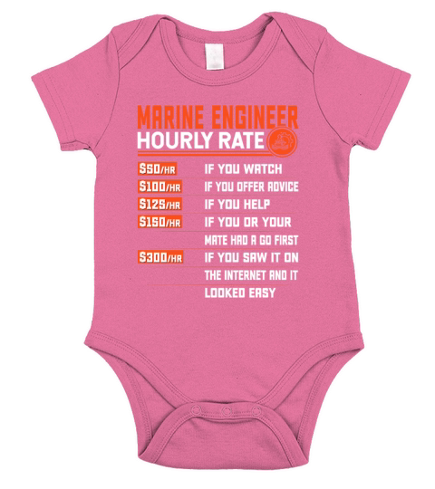 Marine Engineering Hourly Rate - Funny Marine Short Sleeve Baby One-Piece