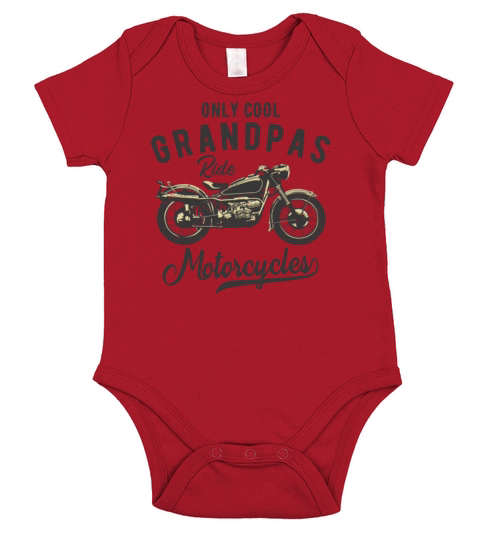 Only Cool Grandpas Ride Motorcycles Gift For Biker Short Sleeve Baby One-Piece
