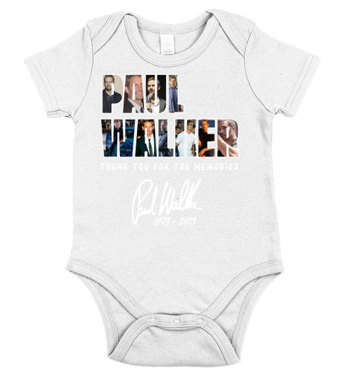 Paul Walker thank you for the memories signature shirt Short Sleeve Baby One-Piece