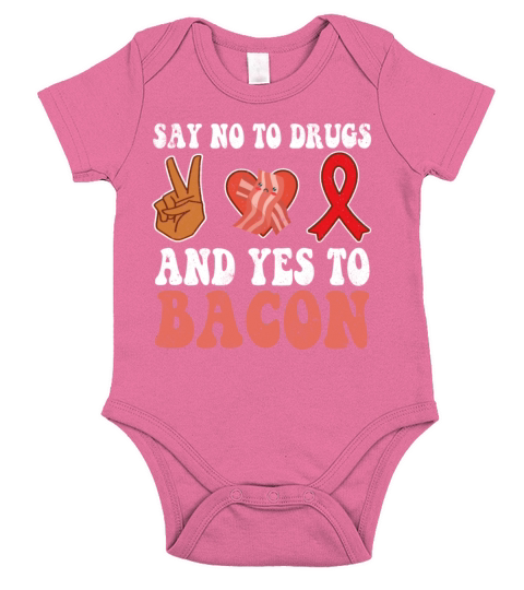 Peace Ribbon Week Awareness Yes Bacon Wear Red Short Sleeve Baby One-Piece