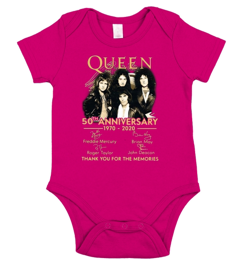Queen 50th Anniversary 1970-2020 Thank You For The Memories shirt Short Sleeve Baby One-Piece