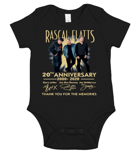 Rascal Flatts Band 20th Anniversary 2000-2020 Signature shirt Short Sleeve Baby One-Piece