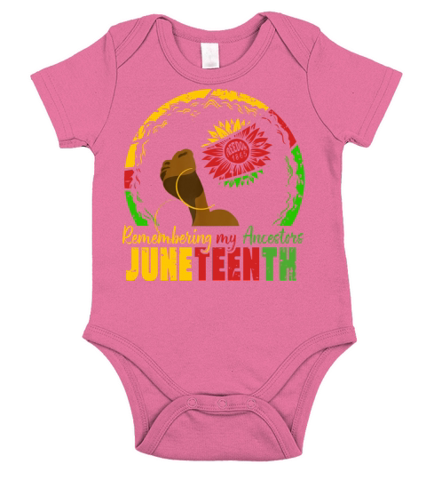 Remembering My Ancestors Juneteenth afro women Short Sleeve Baby One-Piece