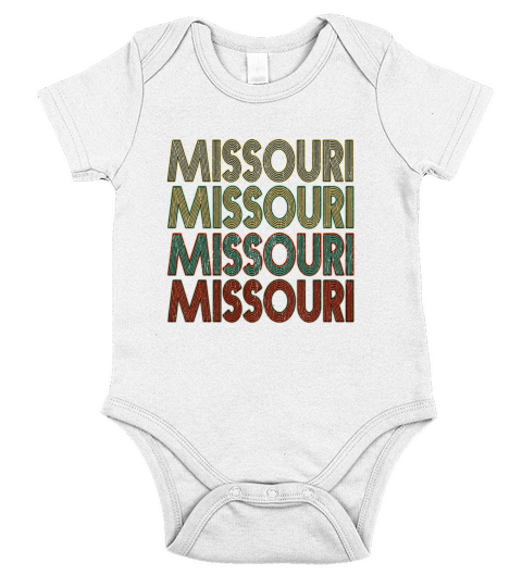 Retro America State Flag Vintage Missouri Short Sleeve Baby One-Piece