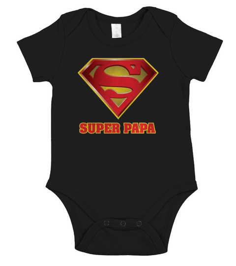 Super Papa, Fathers Day, Papa Short Sleeve Baby One-Piece