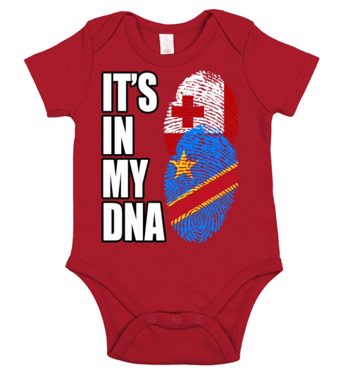 Tongan And Congolese Mix Heritage DNA Flag Short Sleeve Baby One-Piece