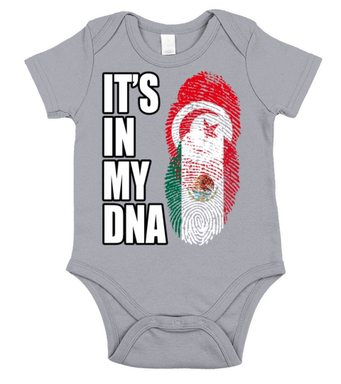 Tunisian And Mexican Mix Heritage DNA Flag Short Sleeve Baby One-Piece