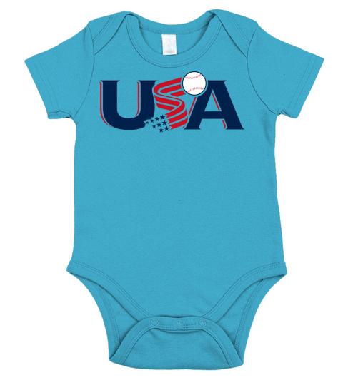 Usa Baseball Short Sleeve Baby One-Piece