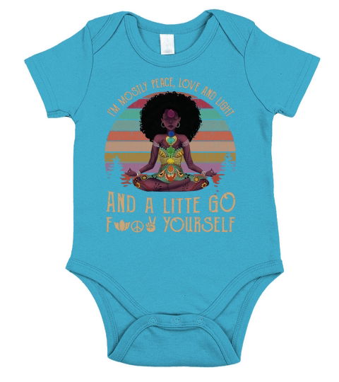 Vintage Black Queen Yoga I’m Mostly Peace Love And Light shirtn - Ladies Flowy Tank Short Sleeve Baby One-Piece