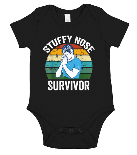 Vintage Stuffy Nose Survivor Short Sleeve Baby One-Piece