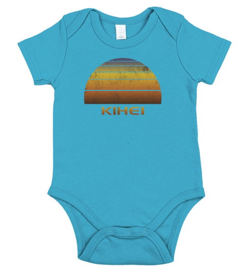 Vintage Sunset Family Vacation Souvenir Kihei Short Sleeve Baby One-Piece