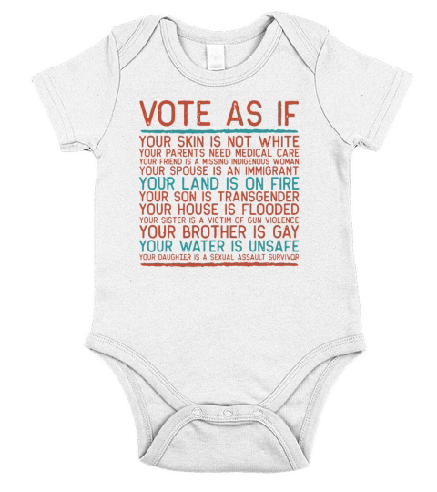 VOTE AS IF YOUR SKIN IS NOT WHITE VINTAGE Short Sleeve Baby One-Piece
