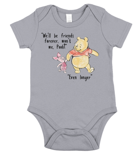 Well be friends forever wont we Pooh Even Short Sleeve Baby One-Piece
