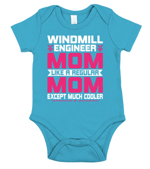 Windmill Engineering Mom Funny Windmill Short Sleeve Baby One-Piece