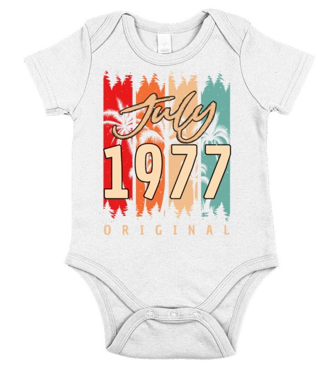 Year Of Construction 1977 In July Short Sleeve Baby One-Piece