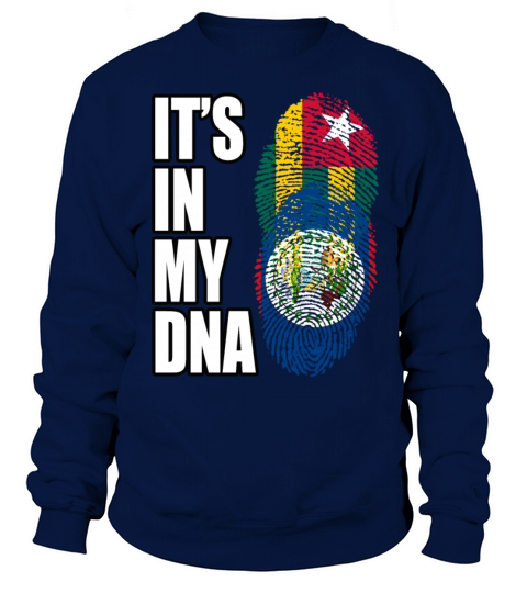 Togolese And Belizean Mix Heritage DNA Flag Sweatshirt Unisex