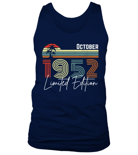 70 Years October 1952 Vintage Limited Edition Tank Top Unisex