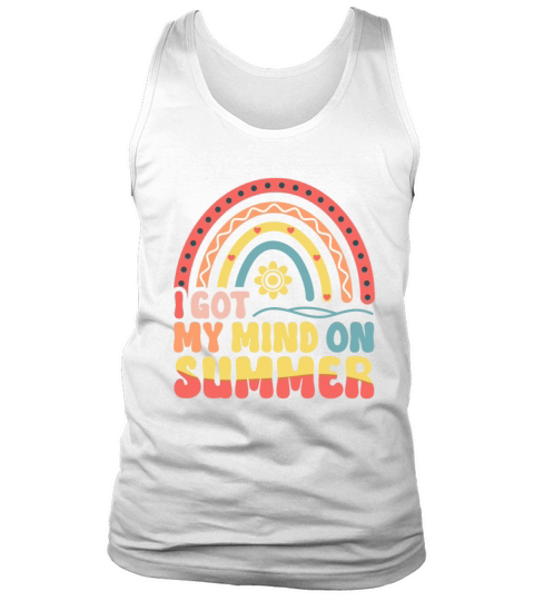 I got my mind on summer Retro Rainbow Vacation Tank Top Unisex