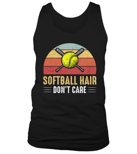 Softball Hair Dont Care Retro Vintage Style Tank Top Unisex