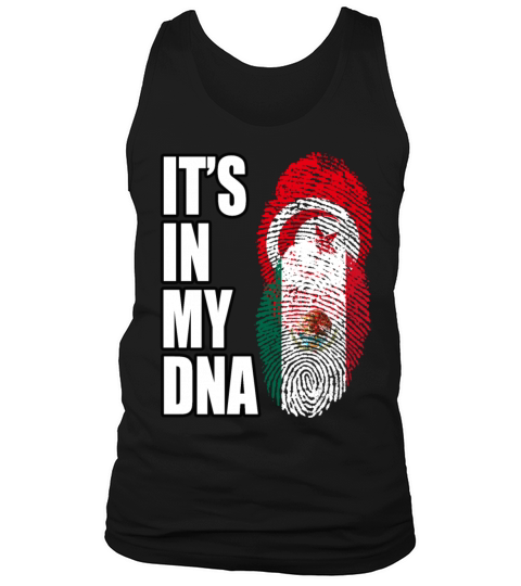 Tunisian And Mexican Mix Heritage DNA Flag Tank Top Unisex