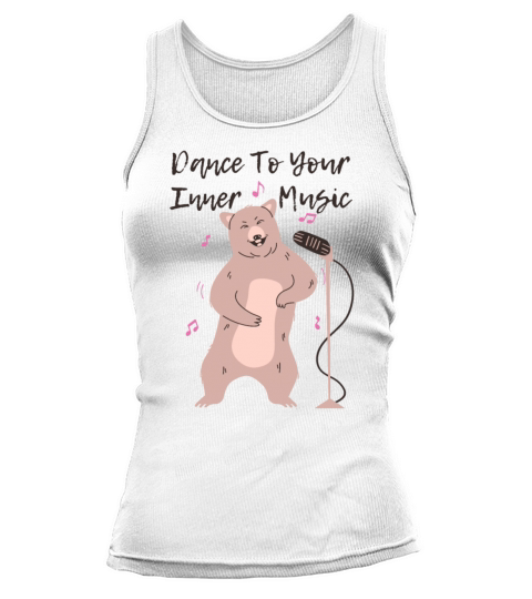Bear Cartoon Dancing To Its Inner Music Tank top Woman