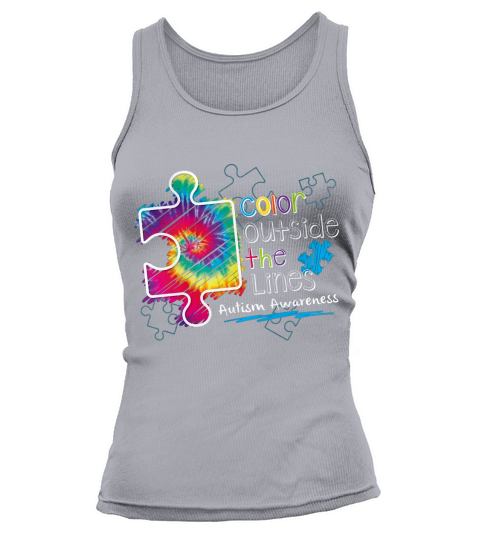 Color outside the lines autism awareness shirt Tank top Woman