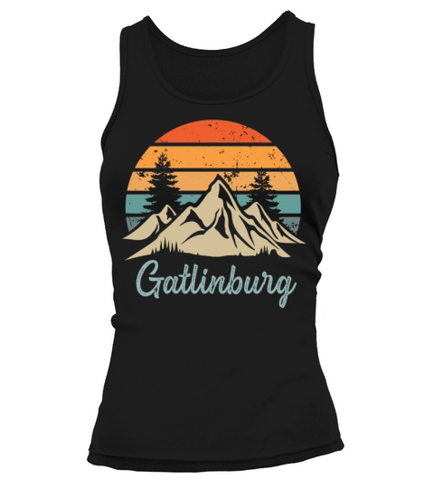 Gatlinburg Retro Vintage Mountain Sunset Outdoors Tank top Woman