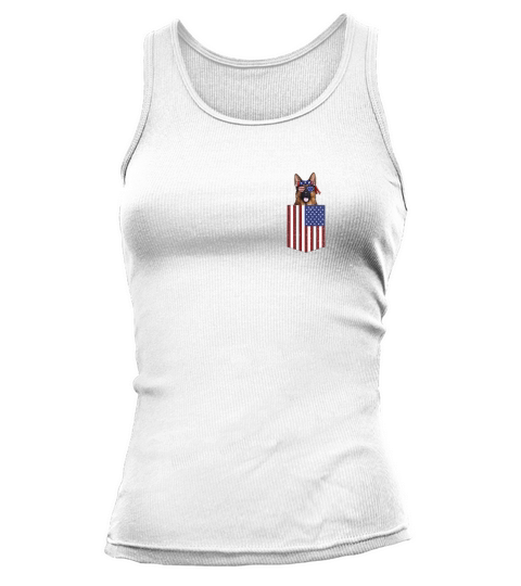 German Shepherd Pocket 4th Of July American Flag Patriotic shirt Tank top Woman