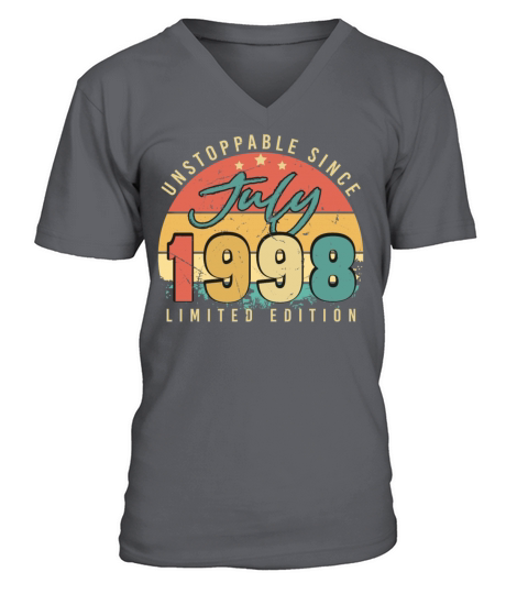 1998 July Birthday Greeting V-Neck T-shirt