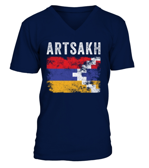 Artsakh Flag Distressed - Artsakhi Flag V-Neck T-shirt
