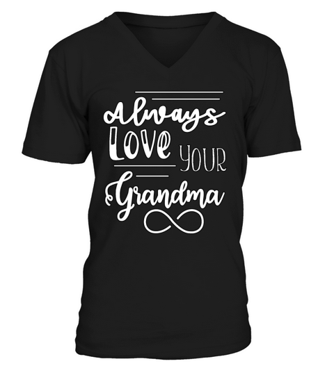 Awesome Always Love Your Grandma Mother Nana Women V-Neck T-shirt