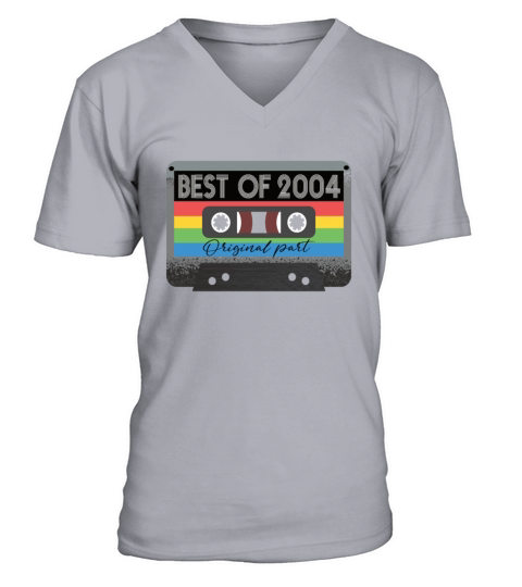 Best Of 2004 Vintage Cassette Retro Birthday V-Neck T-shirt