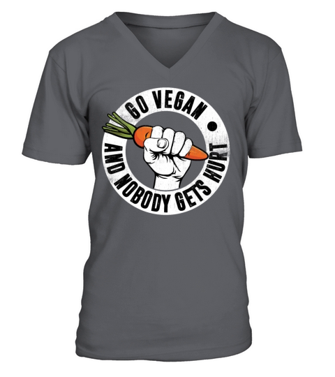 Go Vegan And Nobody Gets Hurt Funny Carrot V-Neck T-shirt