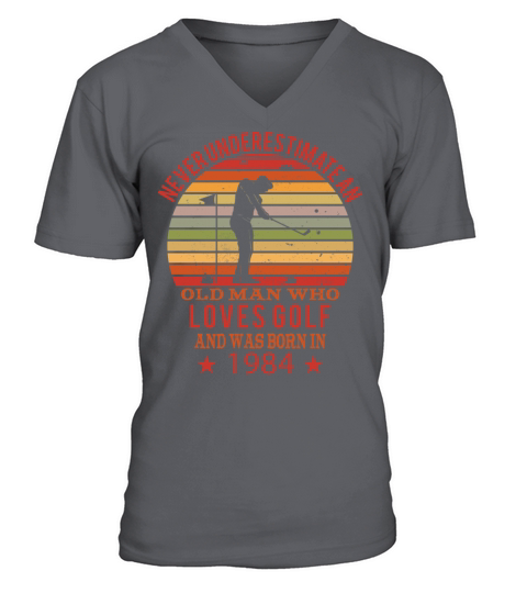 Golfing Golfplayers Vintage 1984 Birthday V-Neck T-shirt